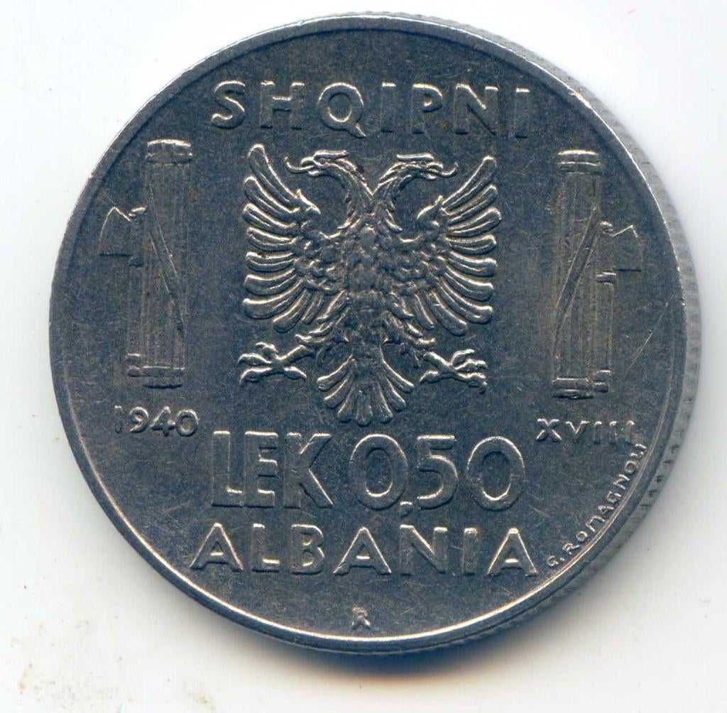 Albanië (Italië) 1/2 Lek 1940 PR, Verzenden, Italië