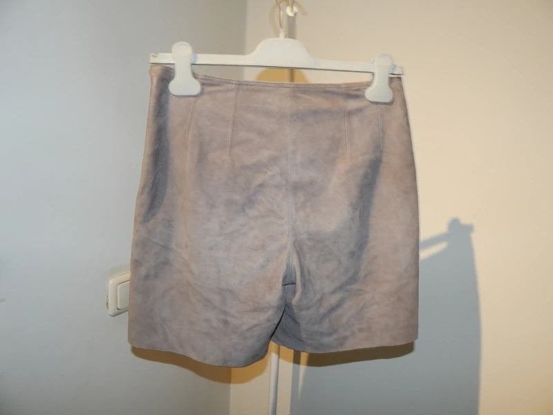Marccain suede leer korte short licht bruin Prima staat N2/S, Verzenden, Zo goed als nieuw, Maat 36 (S), Marccain