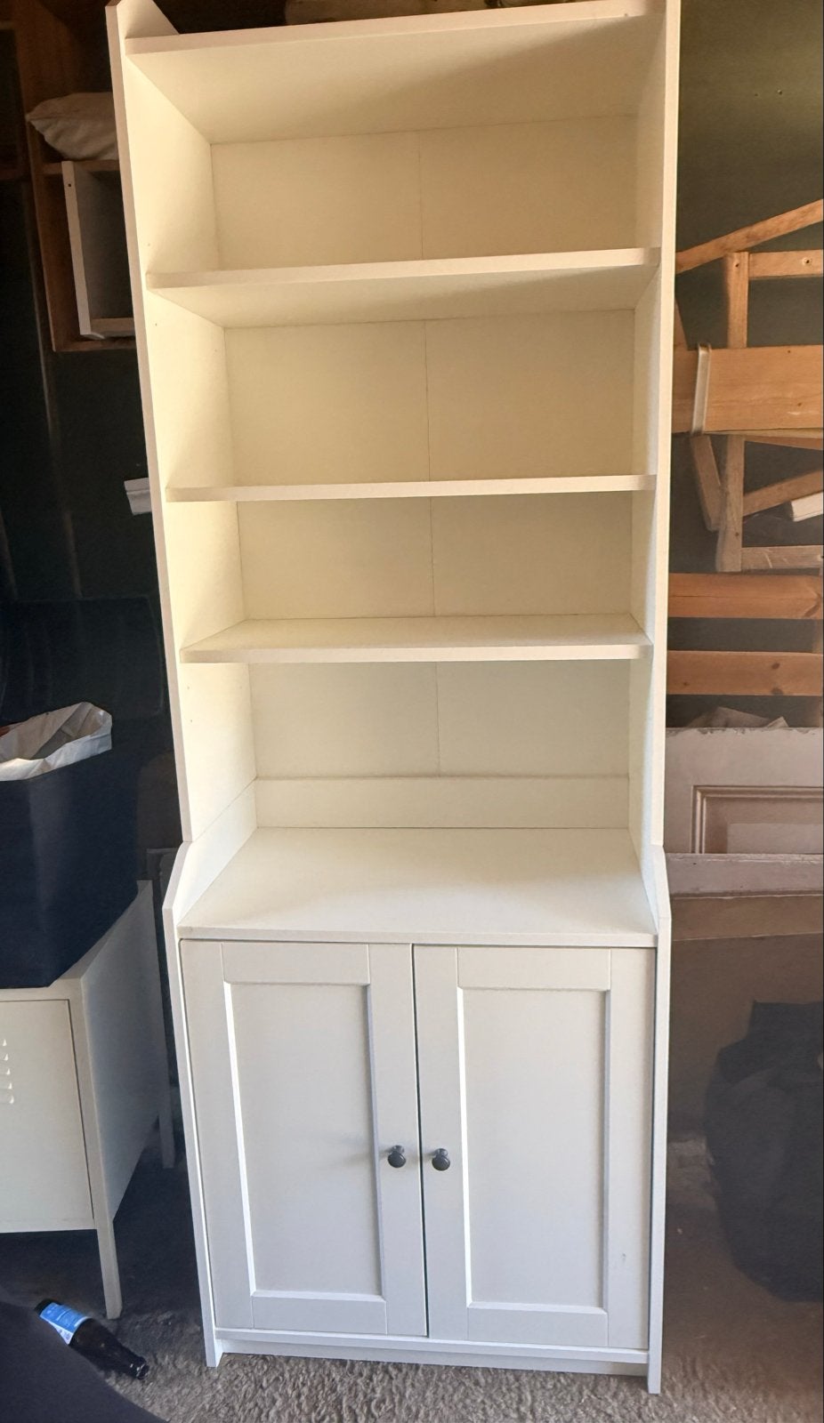 Witte Boekenkast met Deuren en Planken van Ikea, Ophalen, 200 cm of meer, 50 tot 100 cm, Zo goed als nieuw