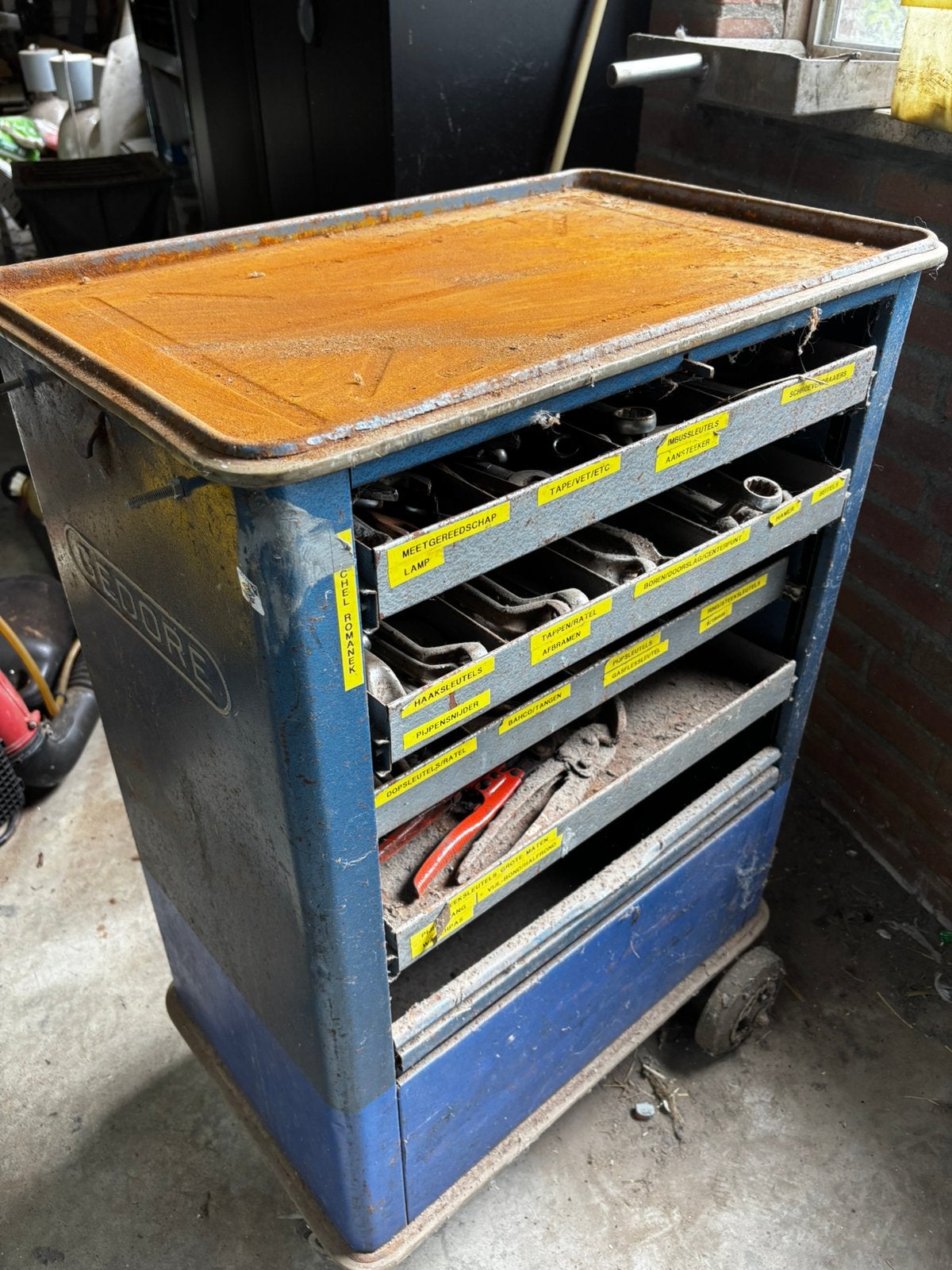 Gereedschapwagen, Ophalen, Gebruikt