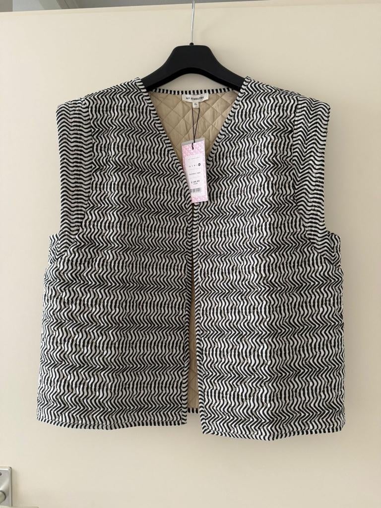 My Jewellery Gilet - Maat XL - Zwart/Wit, My Jewellery, Verzenden, Wit, Maat 46/48 (XL) of groter