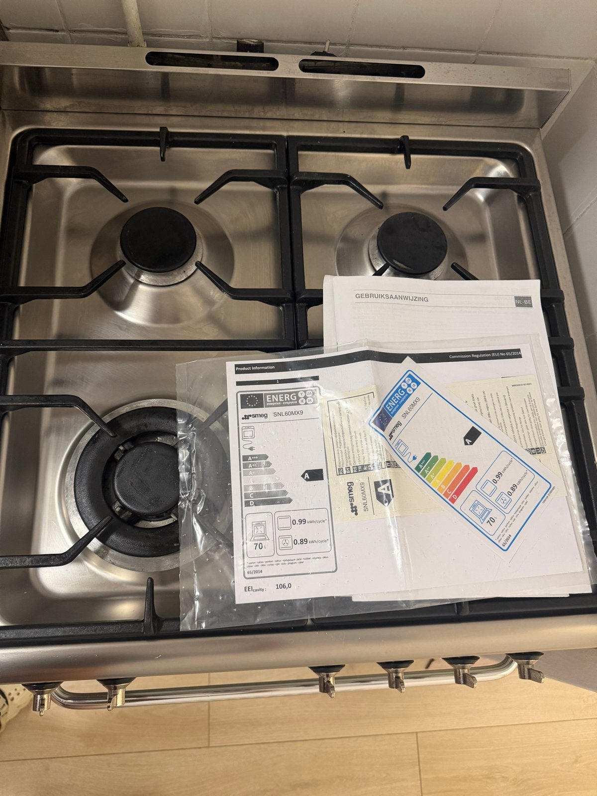 Smeg SNL60MX9 Vrijstaand Gasfornuis met Oven, Witgoed en Apparatuur, 60 cm of meer, Zo goed als nieuw, Gas, Vrijstaand