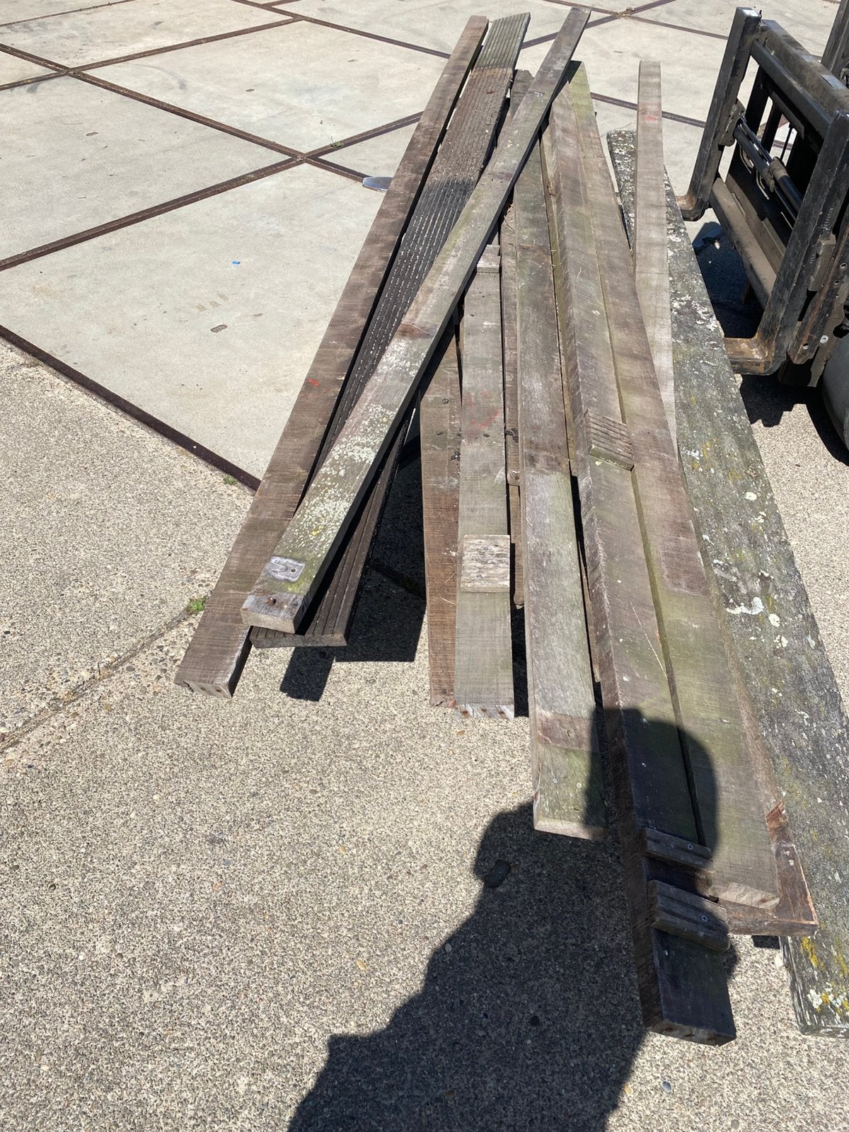 Hardhouten balken, Tuin en Terras, Ophalen, Gebruikt, Hardhout, 250 cm of meer