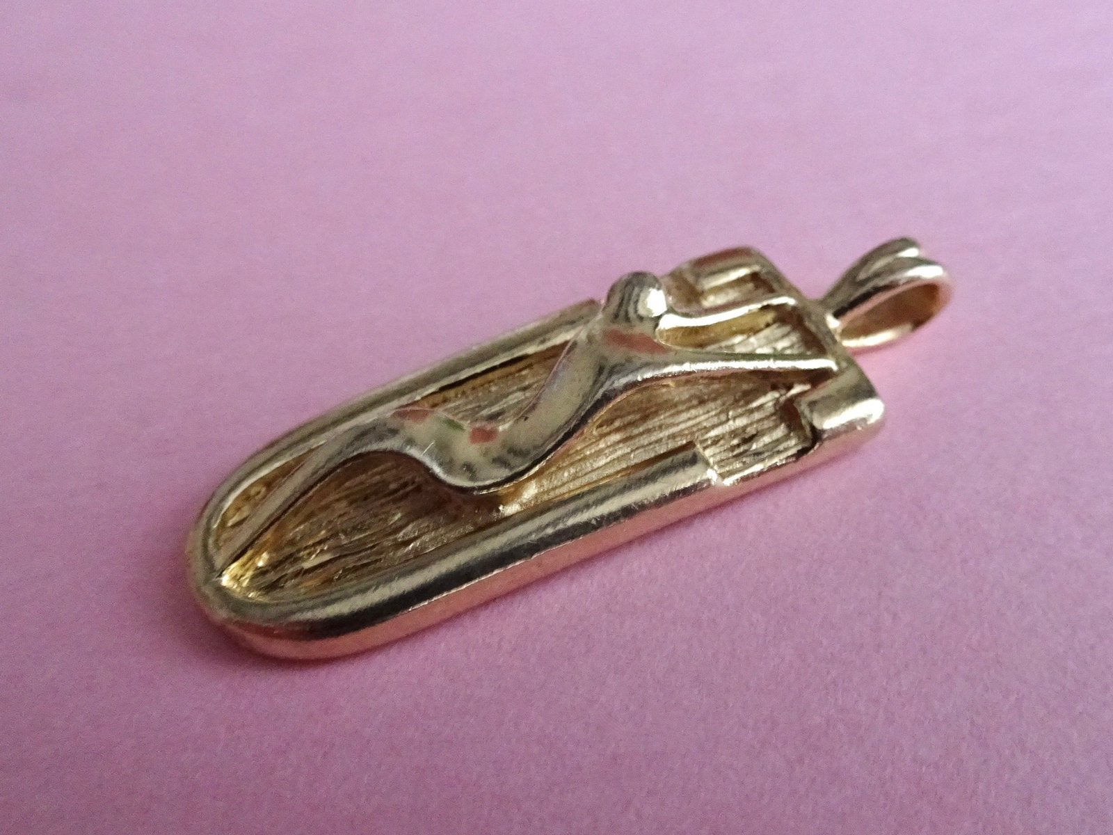 jw Vintage 60s Art Deco Modernist design hanger verguld goud, Verzenden, Overige materialen, Hanger, Verguld
