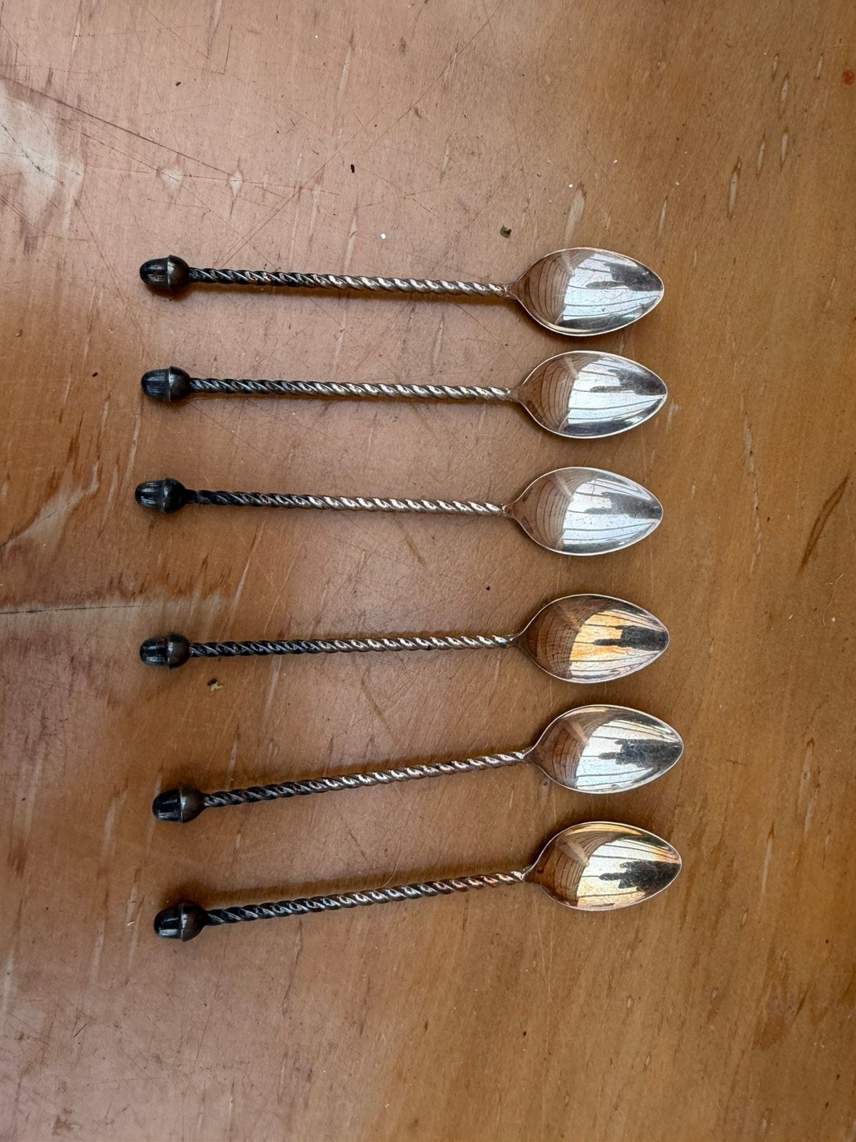 Verzilverde lepeltjes 6 st, Antiek en Kunst, Antiek | Bestek, Ophalen of Verzenden