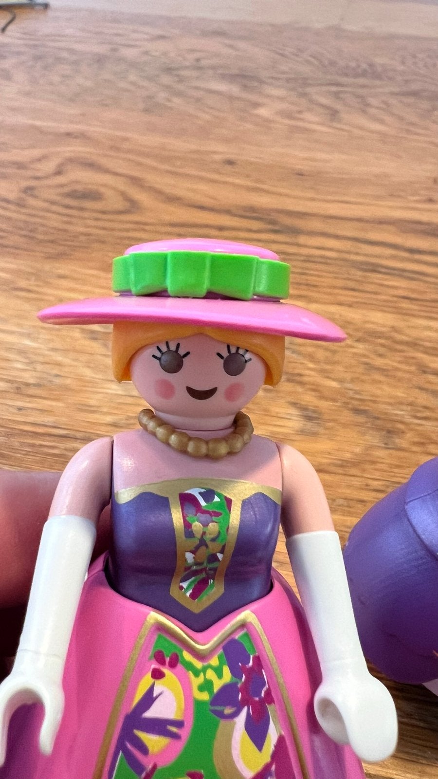 Playmobil Prinses met roze en paarse jurk en hoed, Gebruikt, Complete set, Ophalen of Verzenden, Princess