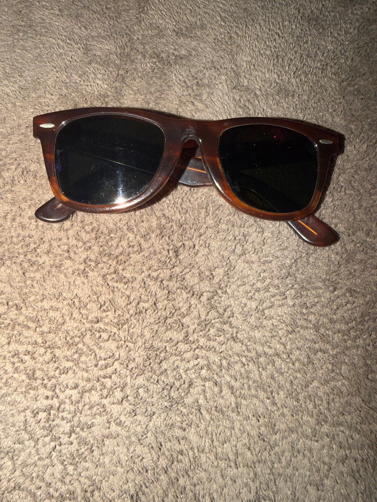 Vintage Ray-Ban Wayfarer Zonnebril Jaren '60 Bruin, Gebruikt, Zonnebril, Bruin, Ophalen of Verzenden