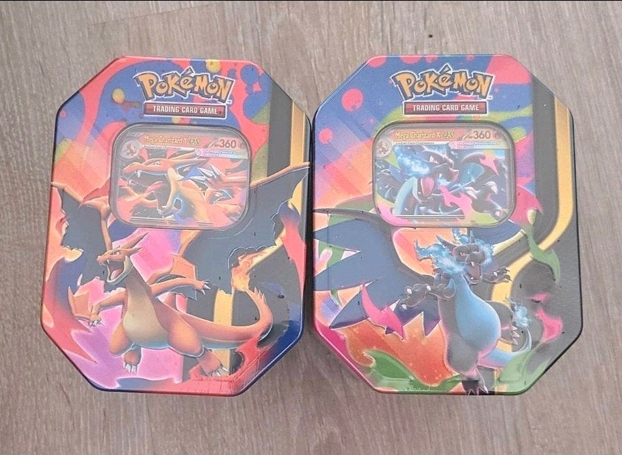 Pokemon Mega Charizard Tin set (ENG), Hobby en Vrije tijd, Verzamelkaartspellen | Pokémon, Ophalen of Verzenden, Nieuw, Boosterbox