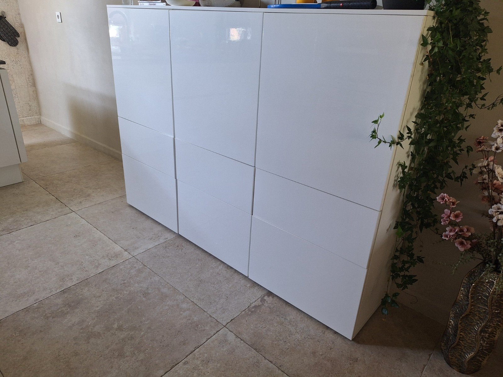 IKEA Besta Kast Hoogglans Wit, Ophalen of Verzenden, Gebruikt