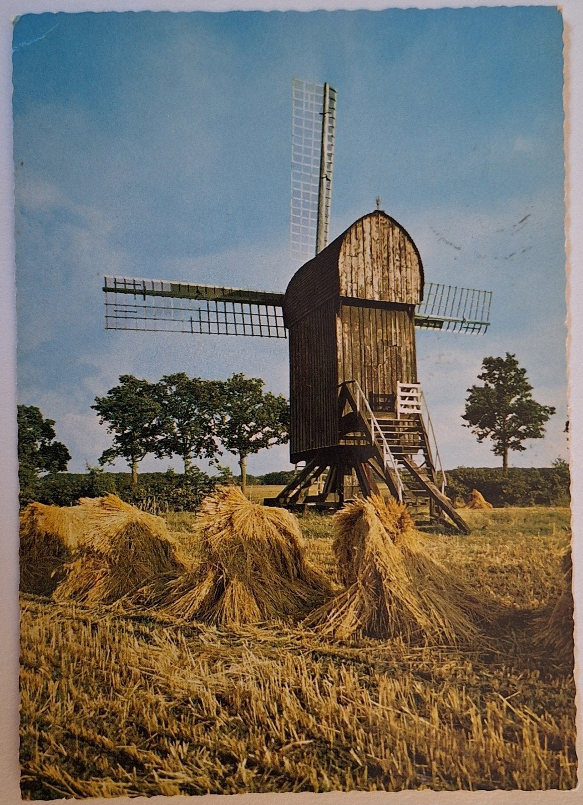 Oude Ansichtkaart: Standerdmolen te Ter Haar (Gr), Verzamelen, Ansichtkaarten | Nederland, Gelopen, Groningen, 1960 tot 1980, Ophalen of Verzenden