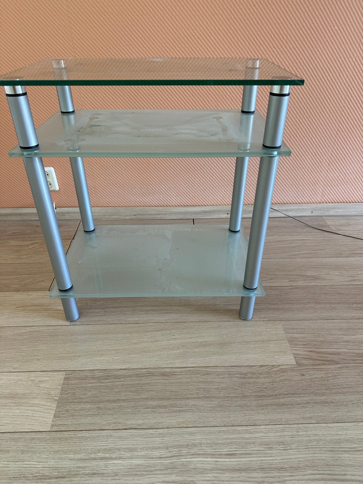 Glazen tv-meubel met Sony home cinema set, Ophalen, Gebruikt, 50 tot 100 cm, Minder dan 100 cm