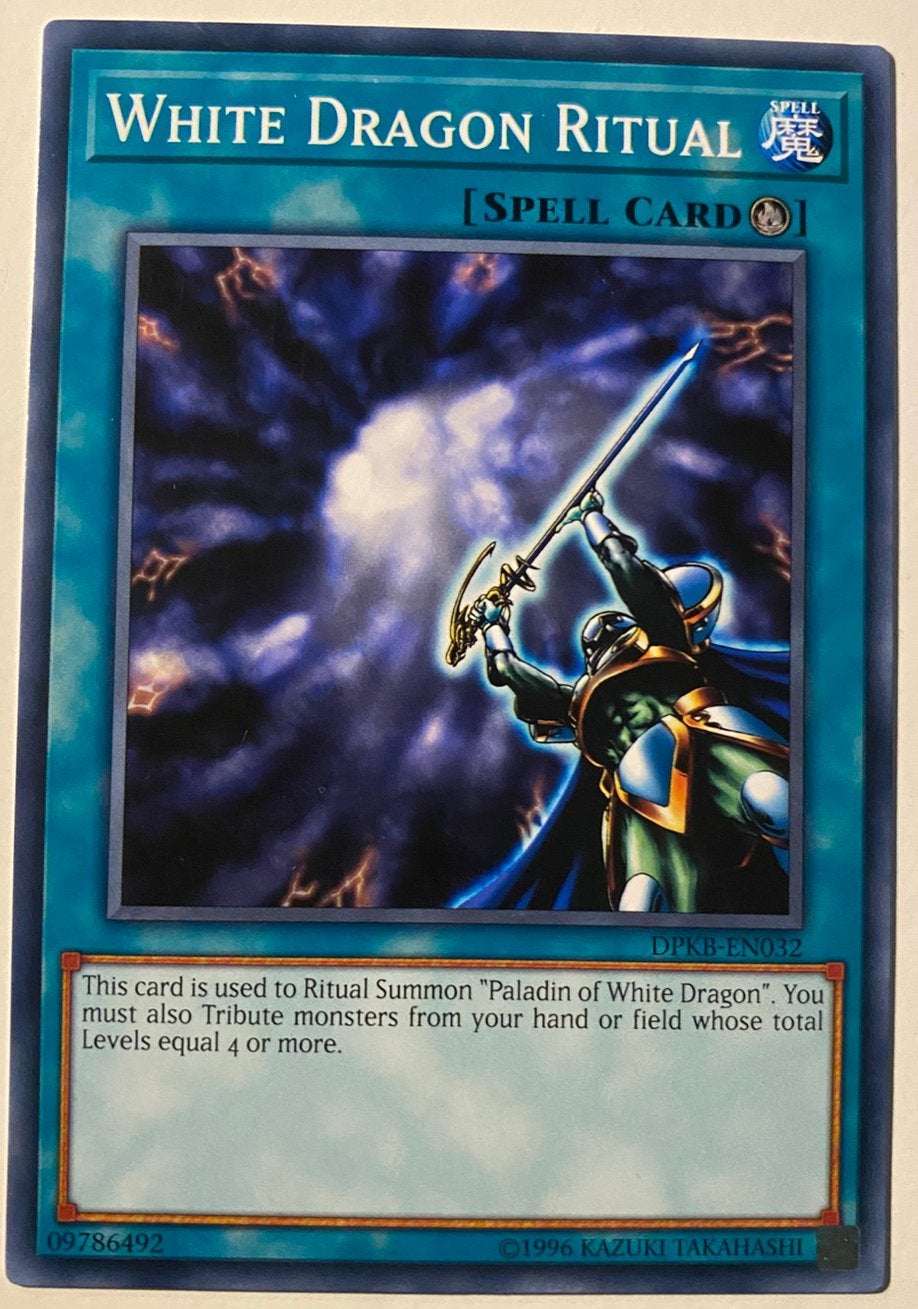 Yu-Gi-Oh! White Dragon Ritual DPKB 1996 Print !, Ophalen of Verzenden, Zo goed als nieuw, Losse kaart