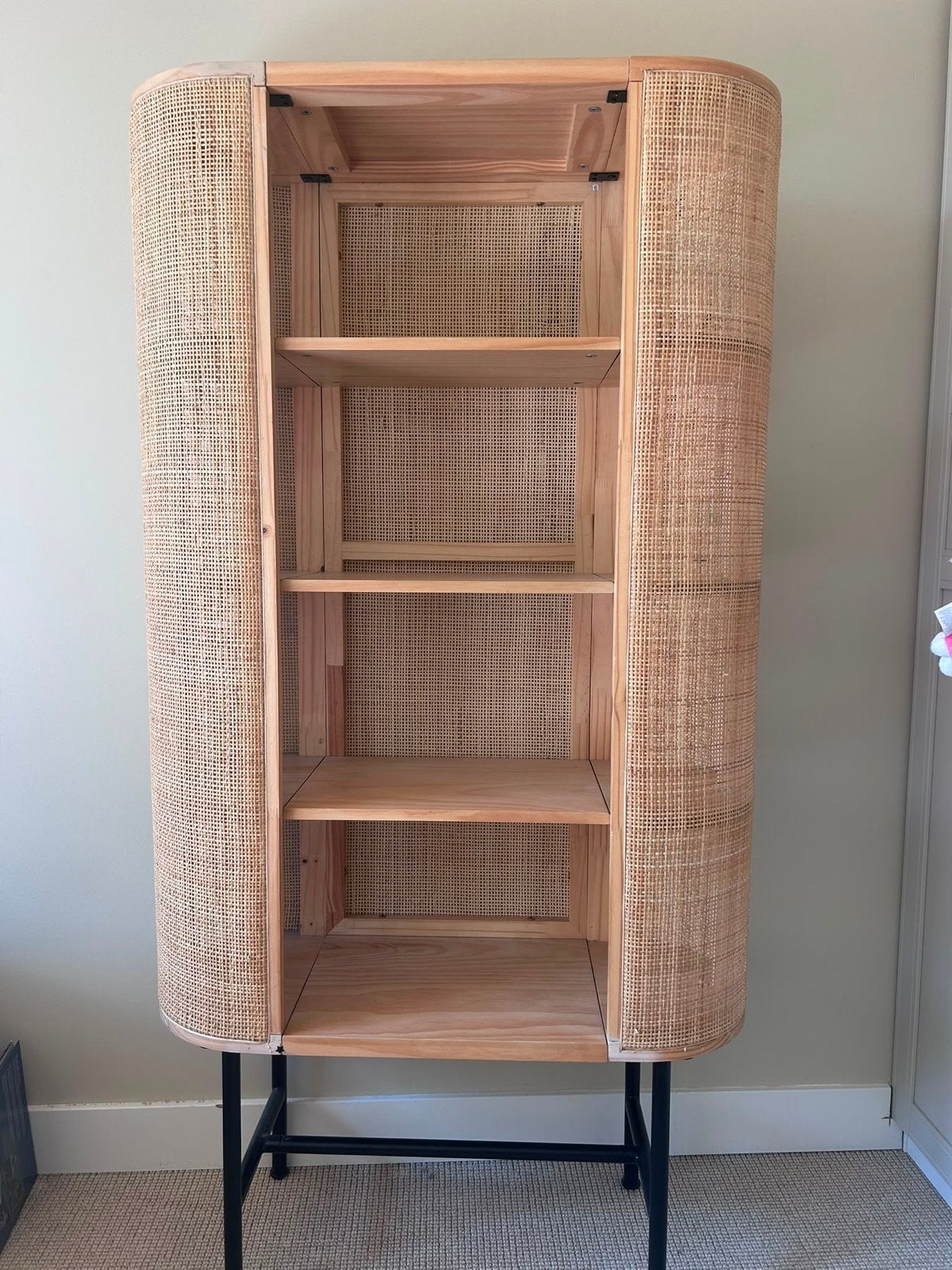Kast webbing naturel 'Julius' van Karwei, Ophalen, Met plank(en), 50 tot 100 cm, Zo goed als nieuw