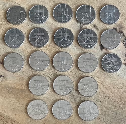 Complete serie 2,5 gulden Beatrix 1980-2001 OOK LOS TE KOOP, Postzegels en Munten, Ophalen, Koningin Beatrix, 2½ gulden, Setje