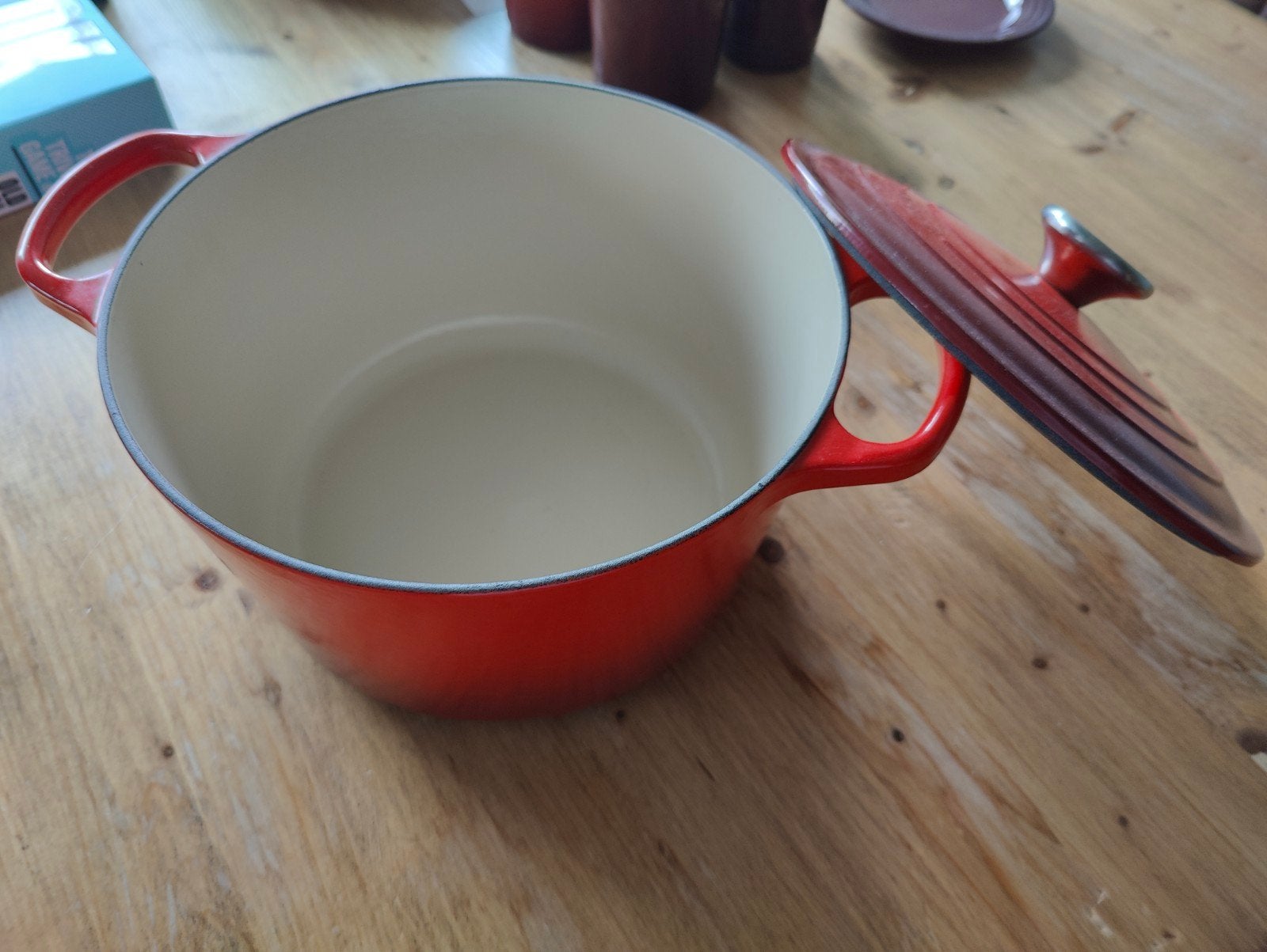 Le Creuset Braadpan Rood - Gietijzeren Kookpan, Huis en Inrichting, Keuken | Potten en Pannen, Ophalen, Le Creuset, Zo goed als nieuw