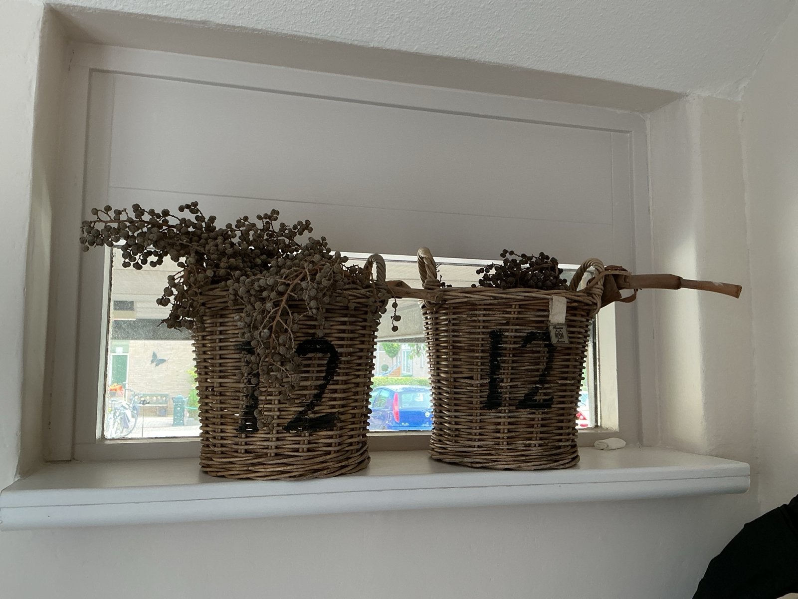 2 rieten manden van Riviera Maison, Huis en Inrichting, Ophalen, Gebruikt, Gevlochten, Mand