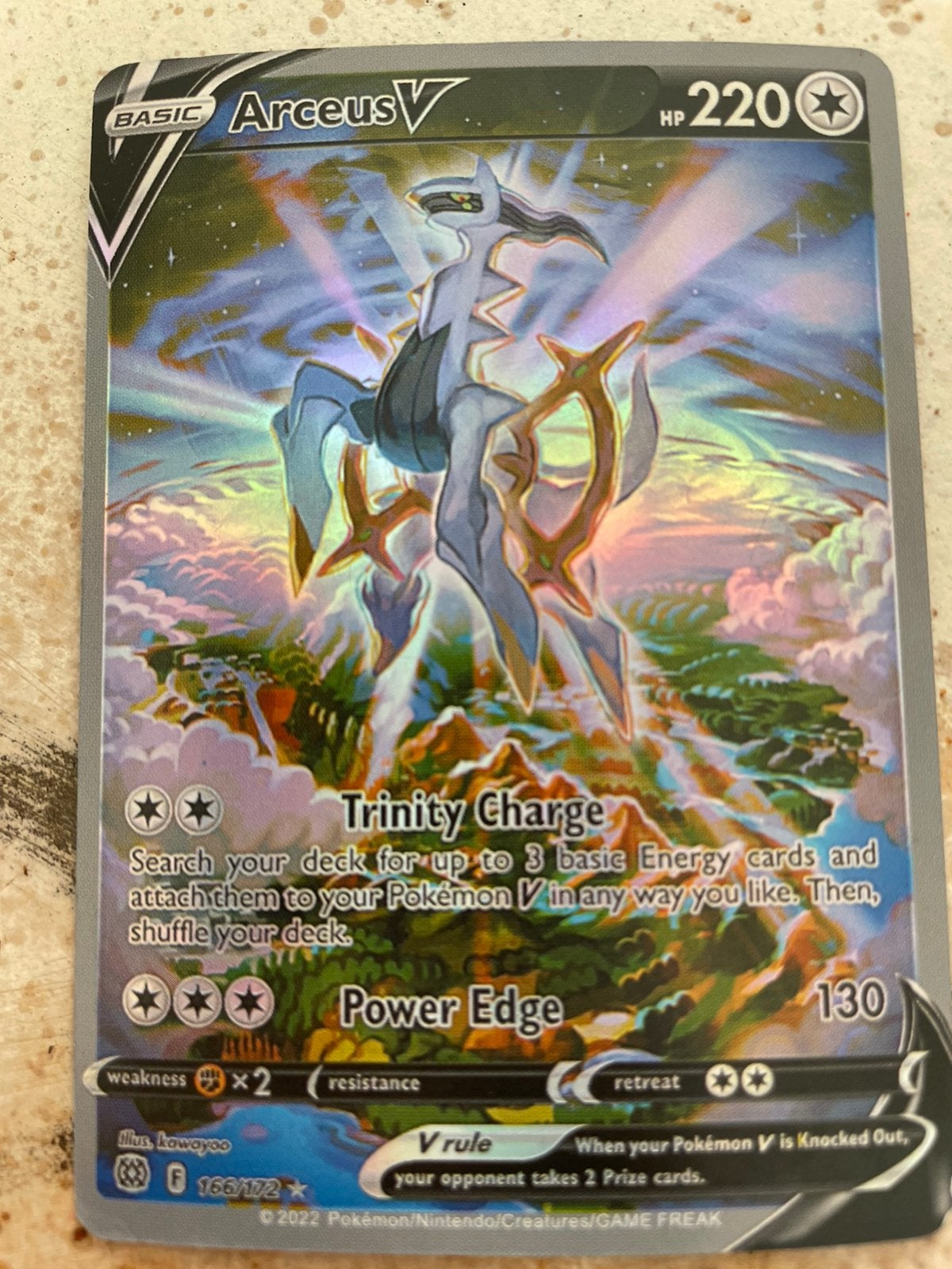 Pokemon brilliant stars archeus 166/172 V, Ophalen of Verzenden, Zo goed als nieuw