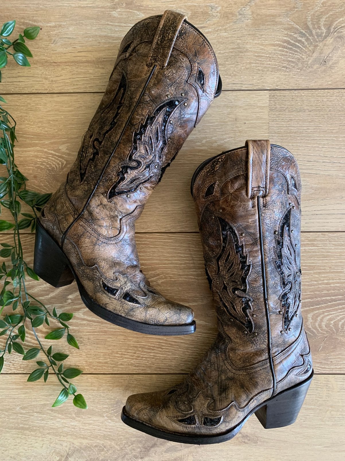Rudel hoge cowboylaarzen 38 bohemian laarzen met hak, Hoge laarzen, -, Ophalen of Verzenden, Zo goed als nieuw