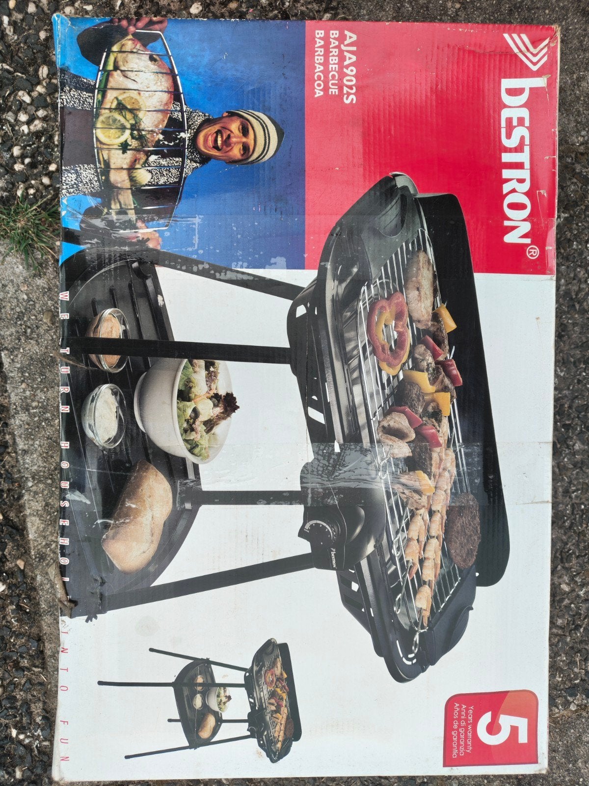 Bestron AJJA902S Elektrische Barbecue met standaard, Ophalen of Verzenden, Zo goed als nieuw, Bestron
