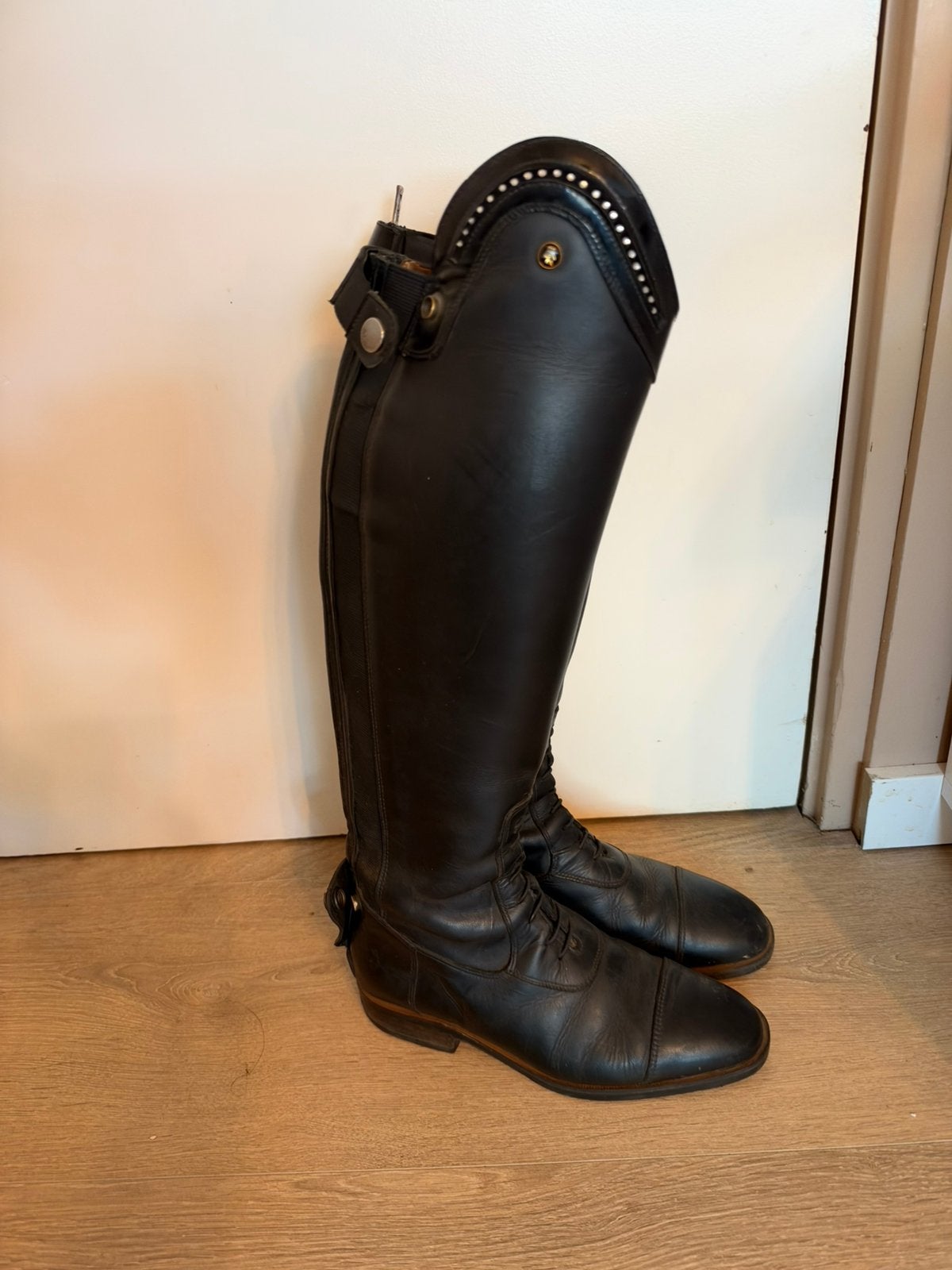 Mooie BR rijlaarzen 39 zwart lak houten zool, Dieren en Toebehoren, Ritssluiting, Gebruikt, Dressuur, BR