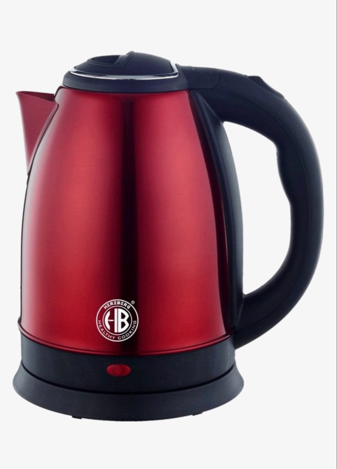 Herzberg Waterkoker Rood - 1.8L Draadloos RVS, 1 tot 2 liter, Ophalen of Verzenden, Nieuw, Draadloos