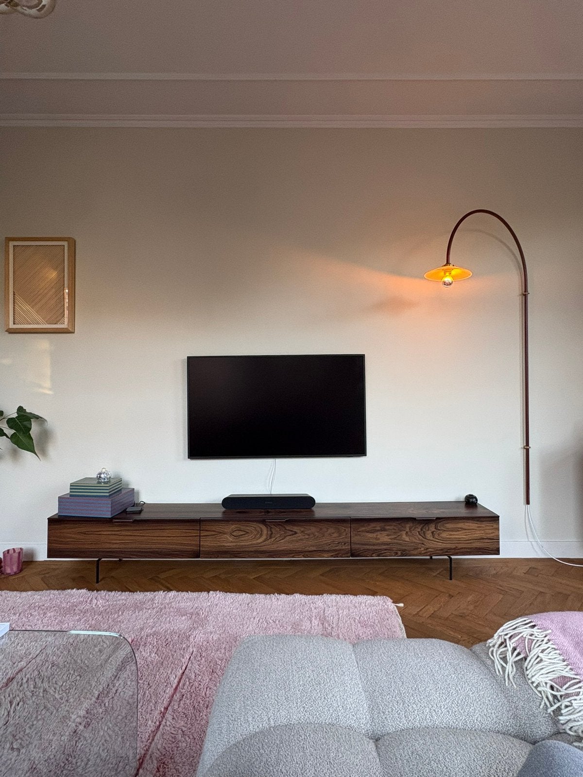 HKliving TV-meubel 250 cm palissander fineer, Ophalen, Zo goed als nieuw, 200 cm of meer, Minder dan 100 cm