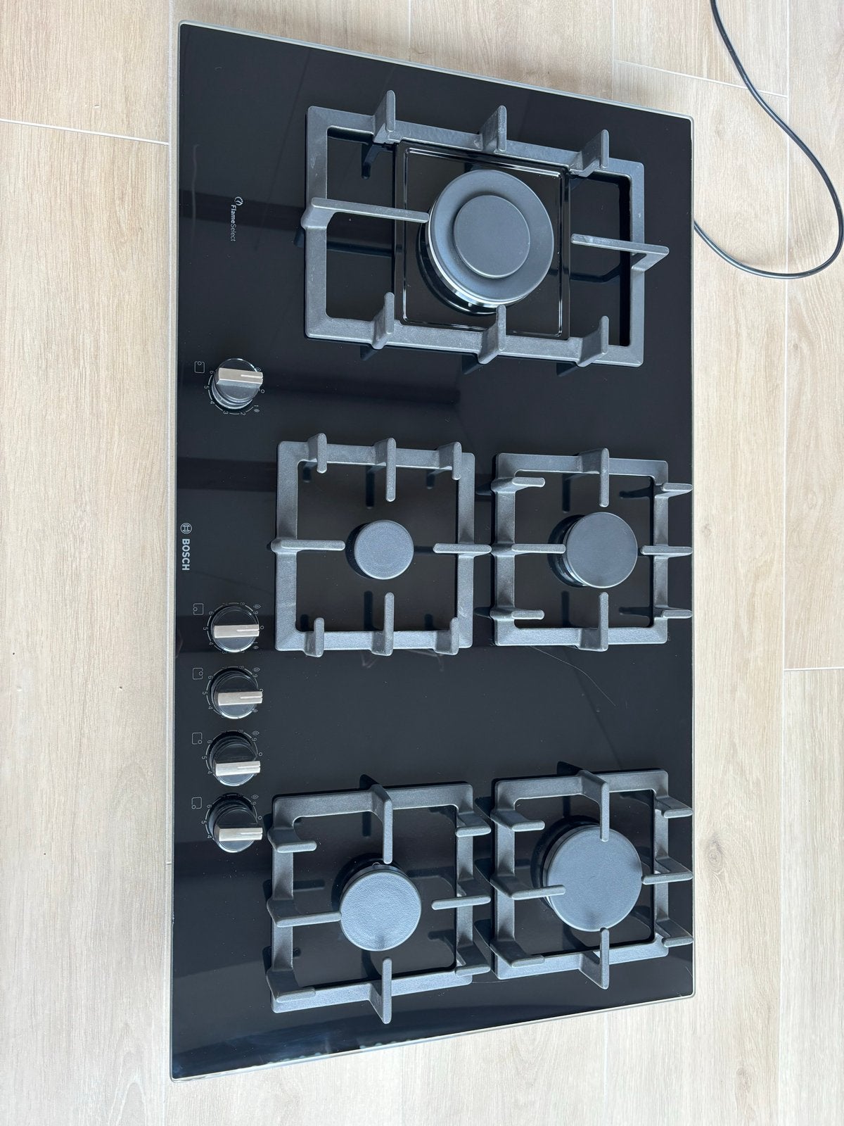 Bosch Gas-op-glas kookplaat 5 pitten, Witgoed en Apparatuur, Kookplaten, Ophalen, Zo goed als nieuw, Inbouw, Gas