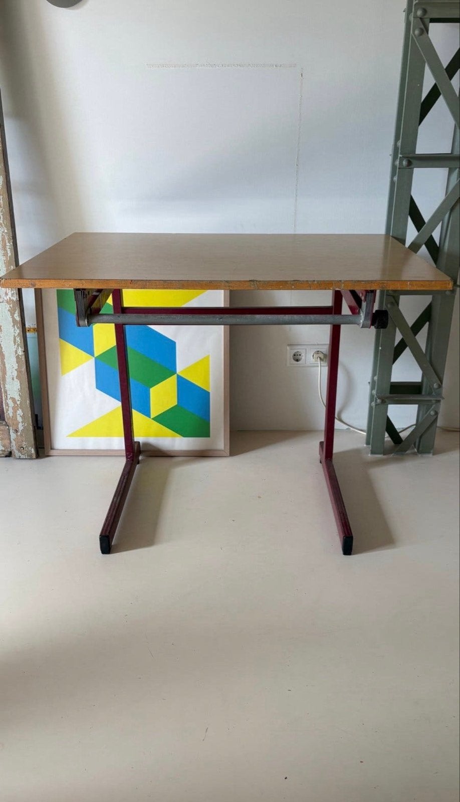 Vintage tekentafel met verstelbaar blad, Ophalen, Gebruikt, Minder dan 130 cm