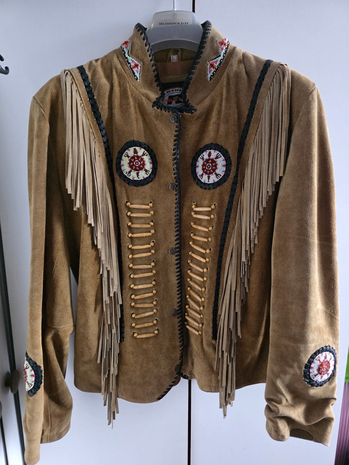 Vintage Leren Jas met Franjes en Kralen - Restyle Company, Ophalen of Verzenden, Gedragen, Bruin