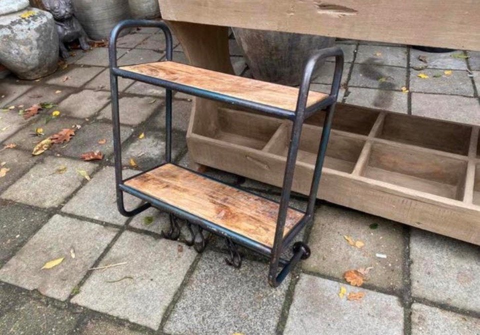Stoer wandrek hout met ijzer AANBIEDING!, Nieuw, Nvt, Minder dan 100 cm, Nvt