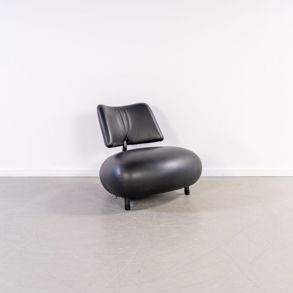 Leolux Pallone Fauteuil Zwart Leer