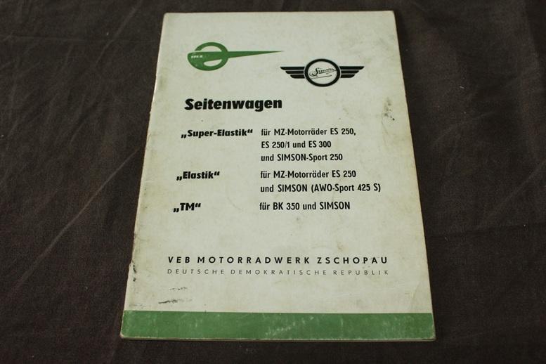 MZ Simson Seitenwagen teile katalog 1965 ? onderdelen boek, Ophalen of Verzenden, Overige merken