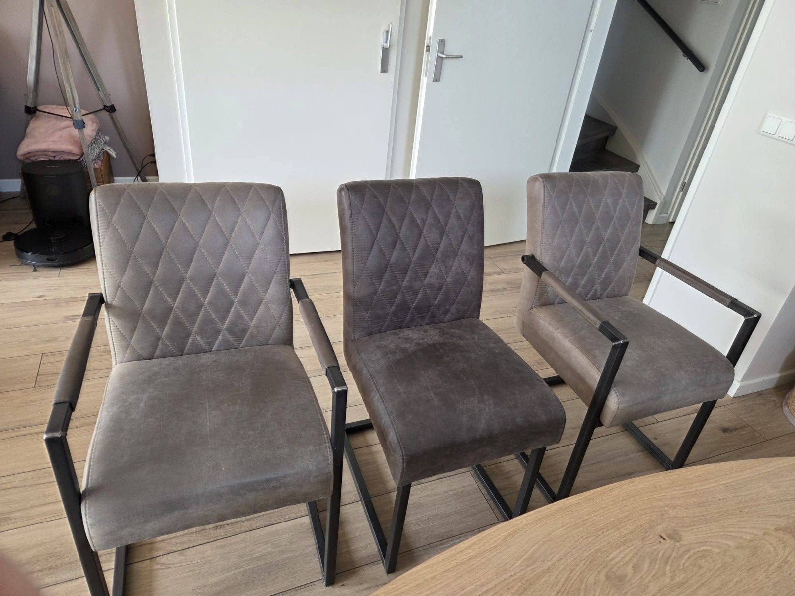 Eetkamerstoelen + eetkamerbank te koop, Ophalen, Gebruikt, Vijf, Zes of meer stoelen