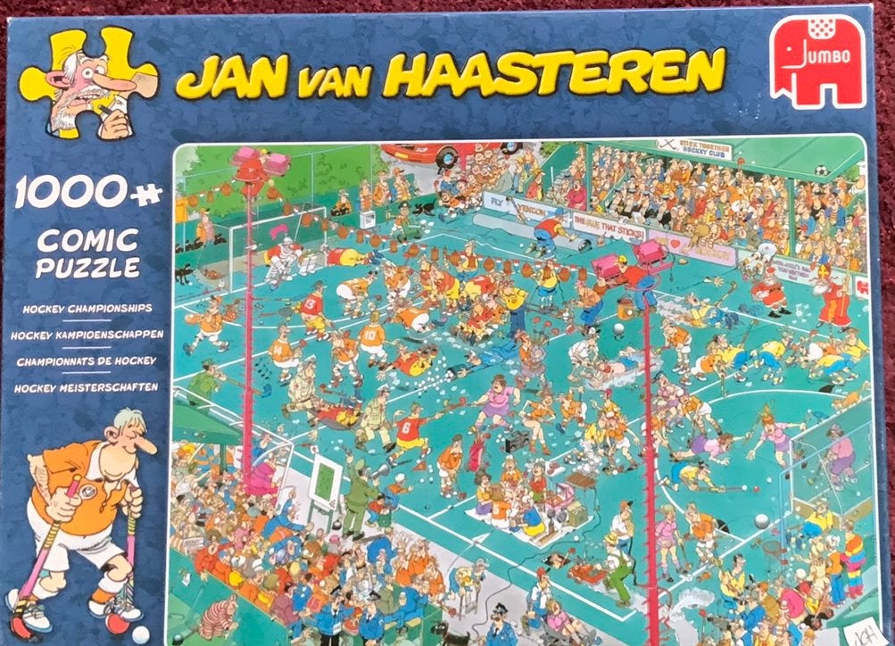 Jan van Haasteren Hockey kampioenschappen 1000st, Ophalen, 500 t/m 1500 stukjes, Zo goed als nieuw, Legpuzzel