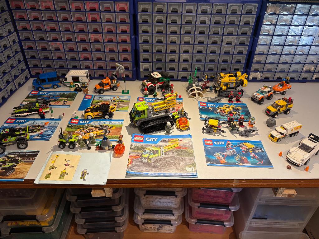Partij LEGO City voertuigen set., Compleet, Lego, Ophalen of Verzenden, Complete set