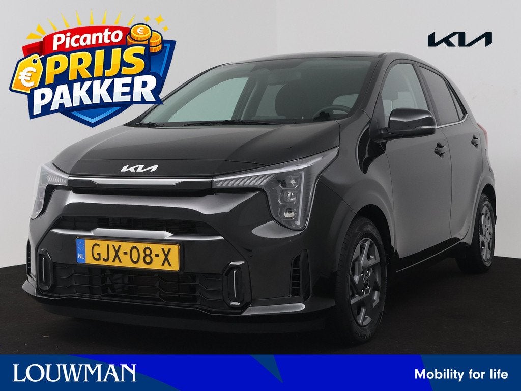 Kia Picanto 1.0 DPI DynamicPlusLine | Navigatie | Lichtmetal, Voorwielaandrijving, 12 maanden, Stof, Zwart