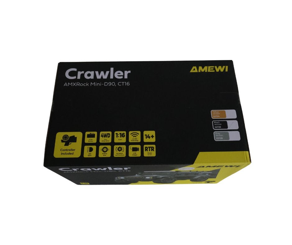 Amewi AMXRock Mini-D90 Scale Crawler 4WD 1/16 RTR Black, Hobby en Vrije tijd, Verzenden, Nieuw, Overige schalen, Auto offroad