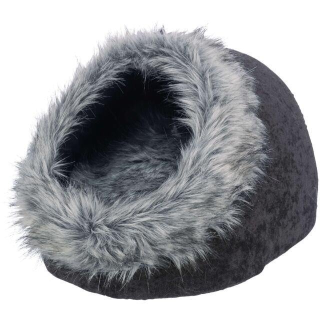 Kattenmand iglo Yelina fluffy zwart van € 34,99 nu € 27,95, Dieren en Toebehoren, Kattenmanden, ., Ophalen of Verzenden, Pluche