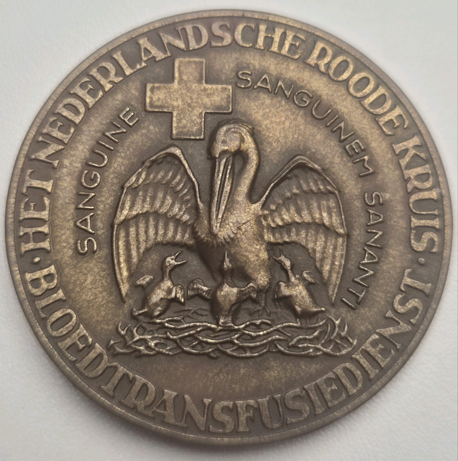 Zeldzame Medaille Nederlandse Rode Kruis Bloedtransfusied., Ophalen of Verzenden, Brons, Nederland
