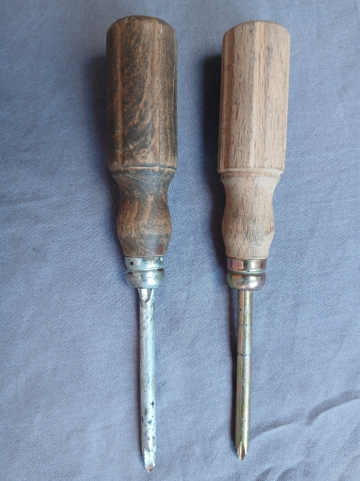 Houten omkeervare schroevendraaier auto tool set oldtimer, Ophalen of Verzenden