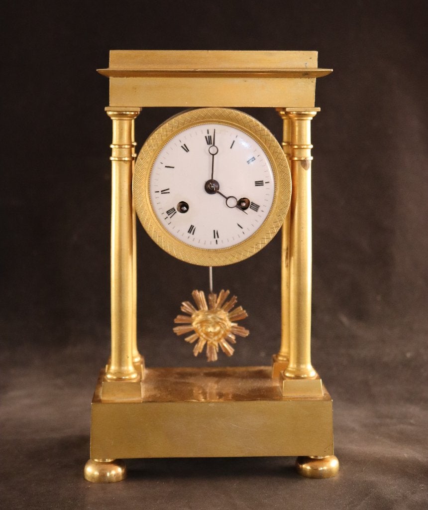 Bronzen miniatuur Empire kolompendule, Verzenden