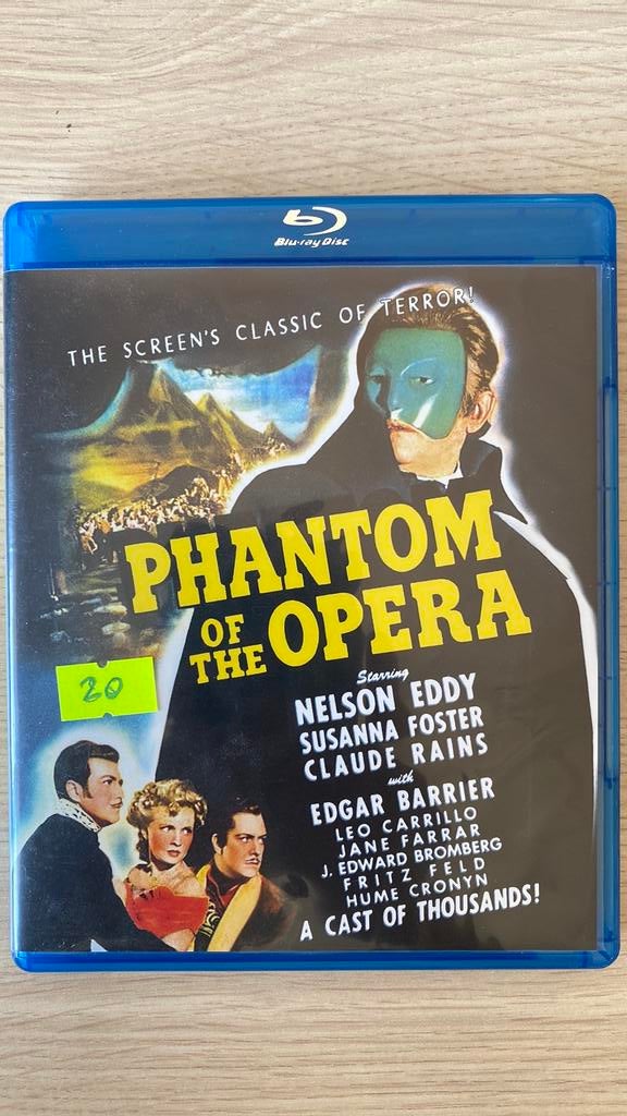 Phantom of the opera blu ray, Cd's en Dvd's, Ophalen of Verzenden, Zo goed als nieuw, Horror