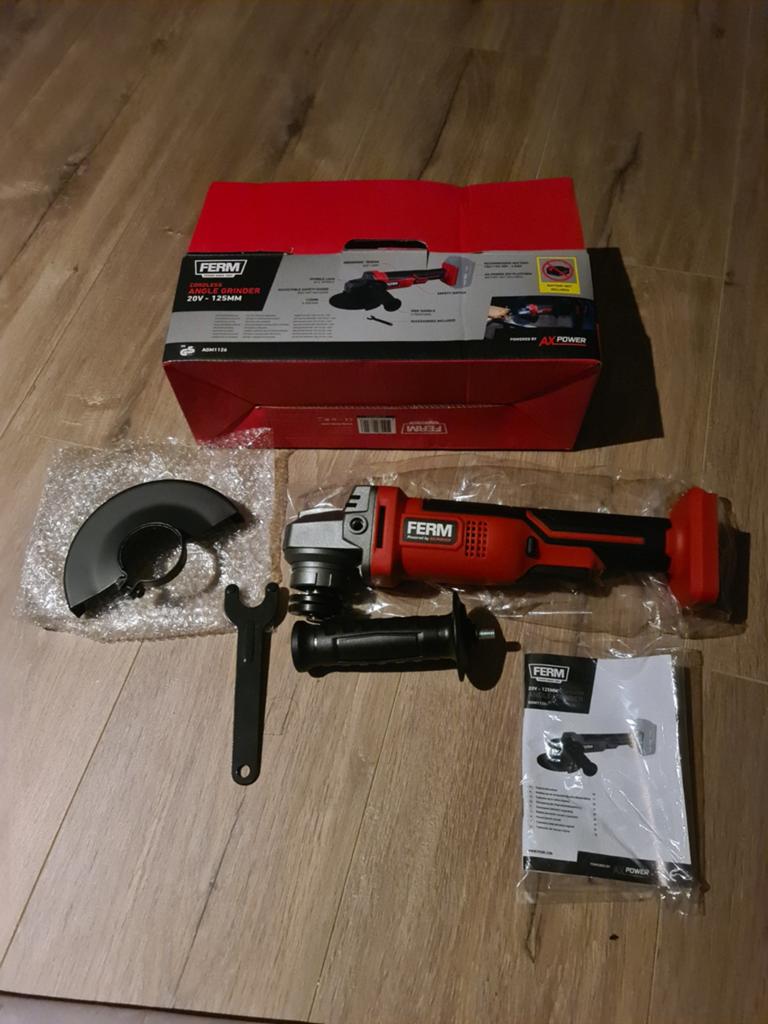 Ferm Accu Haakse Slijper 20V 125mm - laatste 2, Verzenden, Nieuw, Minder dan 600 watt, Overige typen