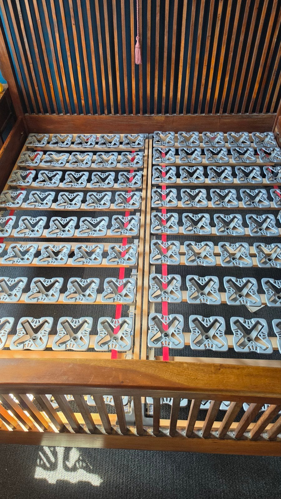 Houten frame met schotels die verstelbaar naar lichaam, Ophalen, 90 cm, Tweepersoons, 200 cm
