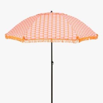 NIEUWE parasol Karwei oranje roze in opbergzak, Nieuw, Verstelbaar, Stokparasol, 2 tot 3 meter