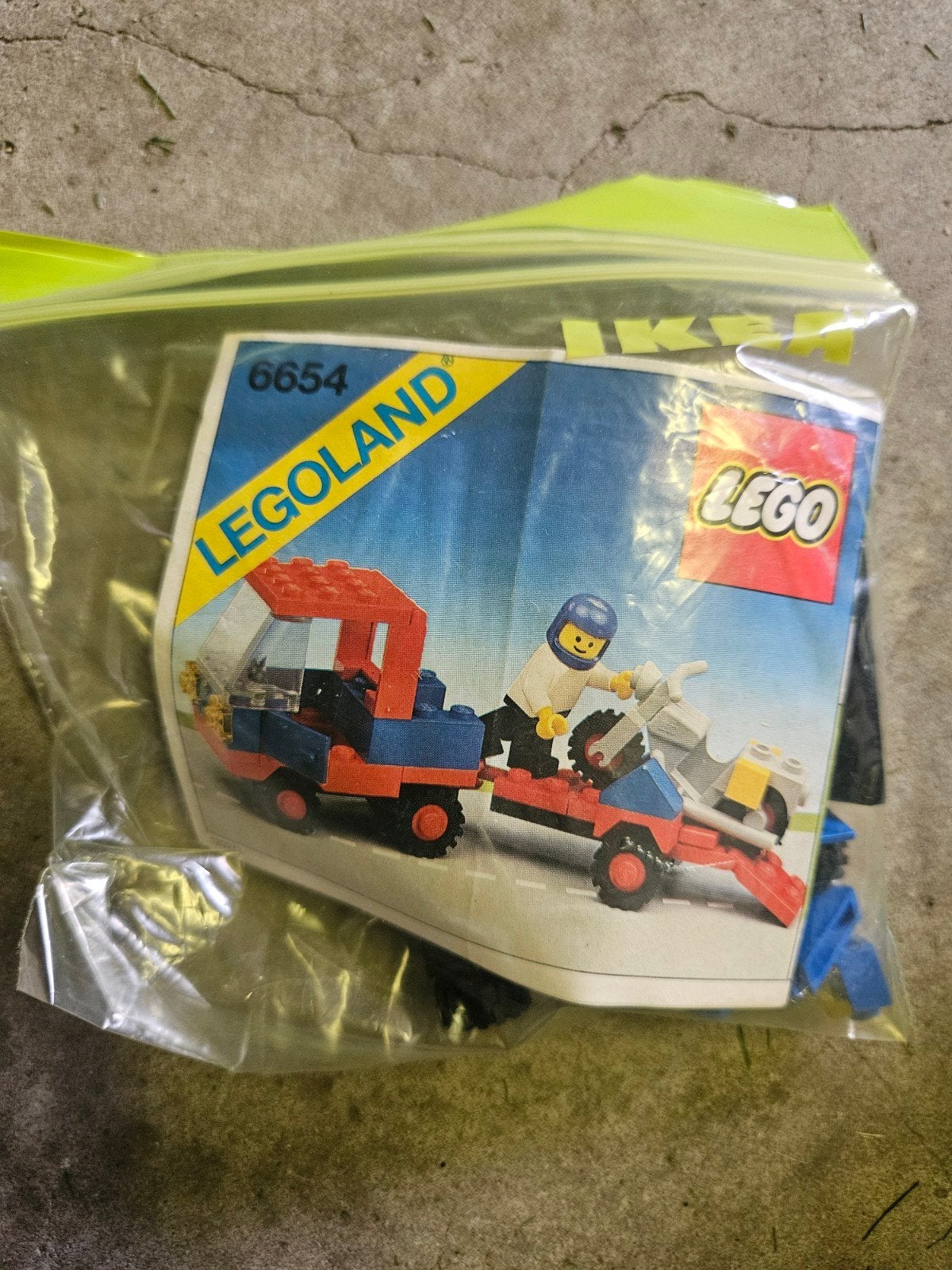 LEGO Legoland 6654 - Vrachtwagen met motor, Gebruikt, Lego, Ophalen of Verzenden, Inclusief minifiguren