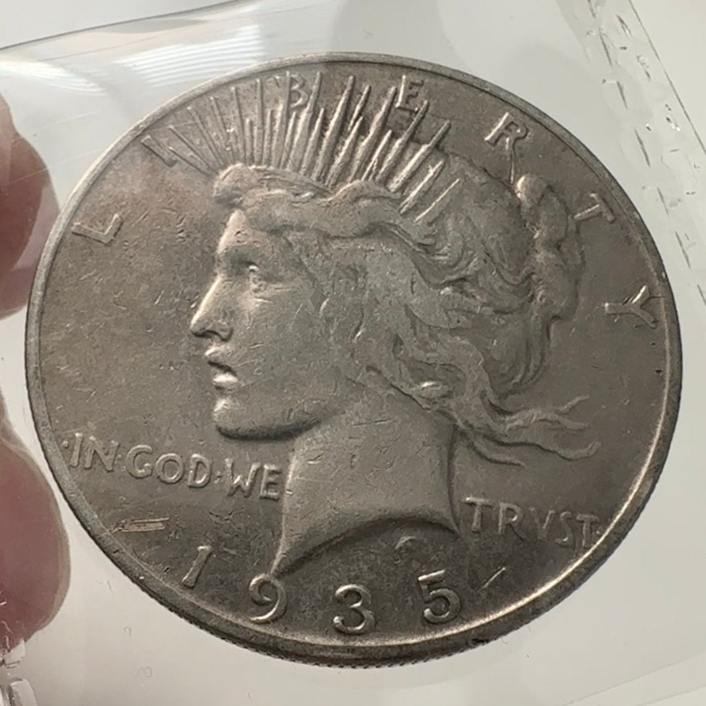 1935-S Peace Dollar - Better date, Ophalen of Verzenden, Noord-Amerika