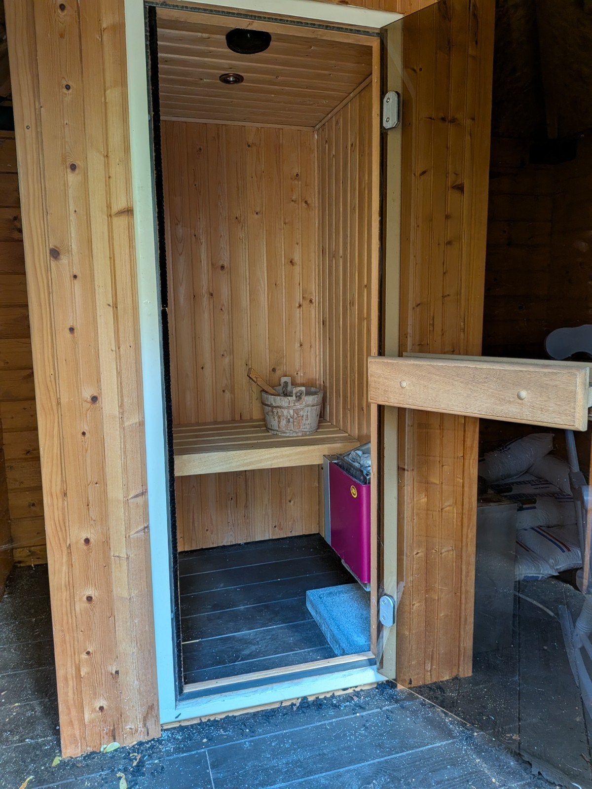 Complete Finnsauna Lagerholm sauna met kachel, Sport en Fitness, Ophalen, Gebruikt, Fins of Traditioneel, Complete sauna