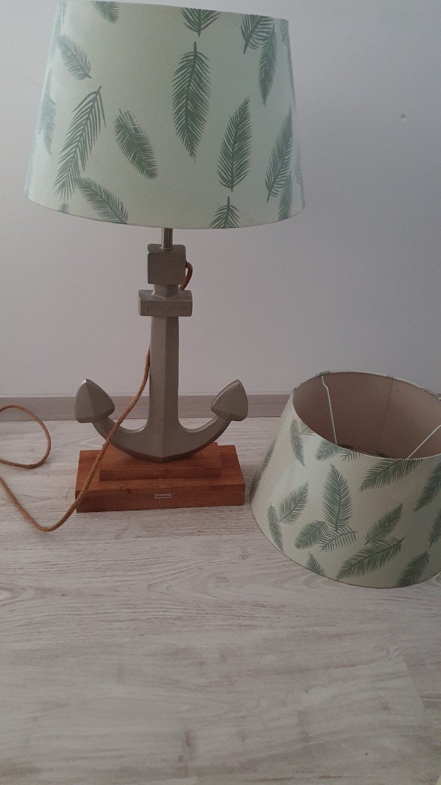 Tafellamp met anker voet en bladeren kap van Riviera Maison, Huis en Inrichting, Gebruikt, Meerkleurig, Met kap, Ophalen of Verzenden