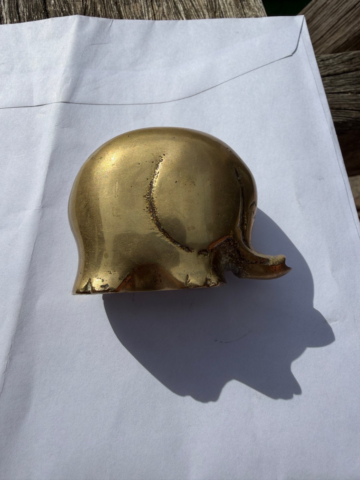 Antieke Messing Olifant Deurstopper/Boekensteun, Ophalen of Verzenden, Koper
